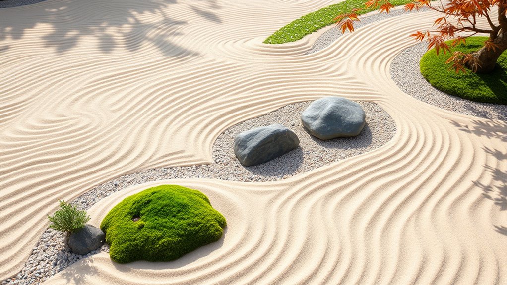 tranquil minimalist sand garden