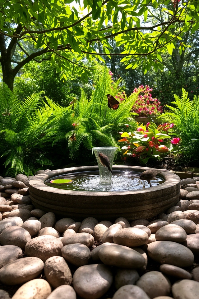 tranquil outdoor water feature