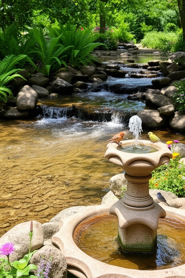 tranquil outdoor water features