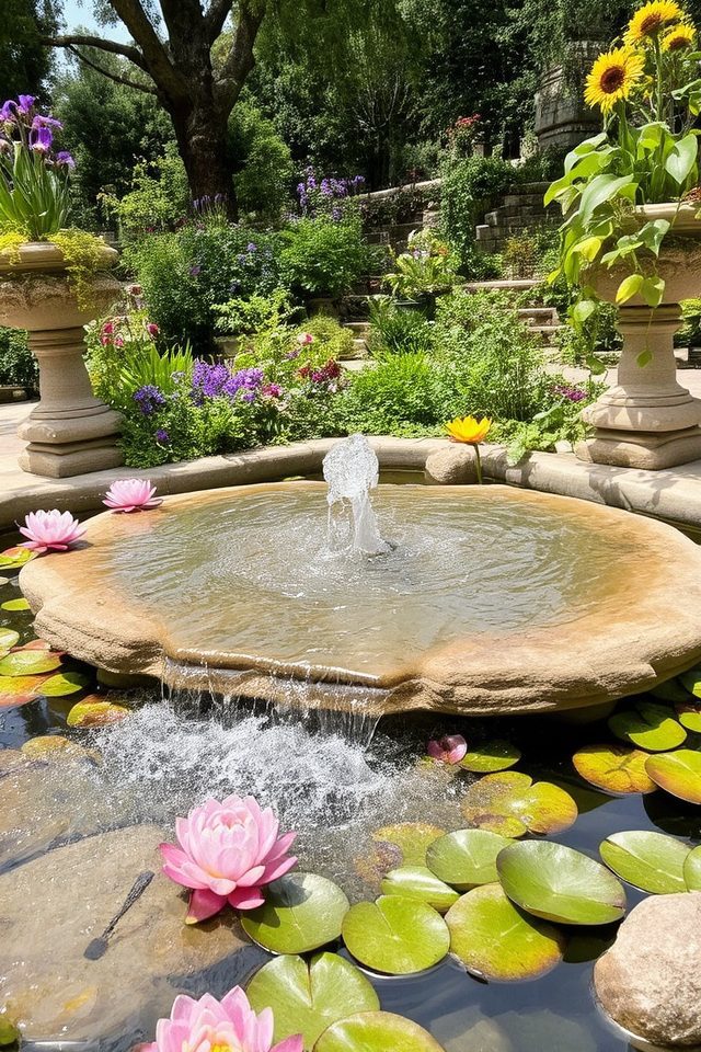 tranquil outdoor water features