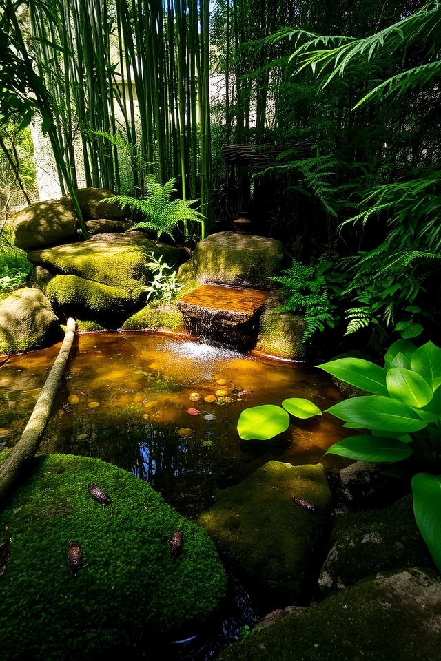 tranquil shade water features