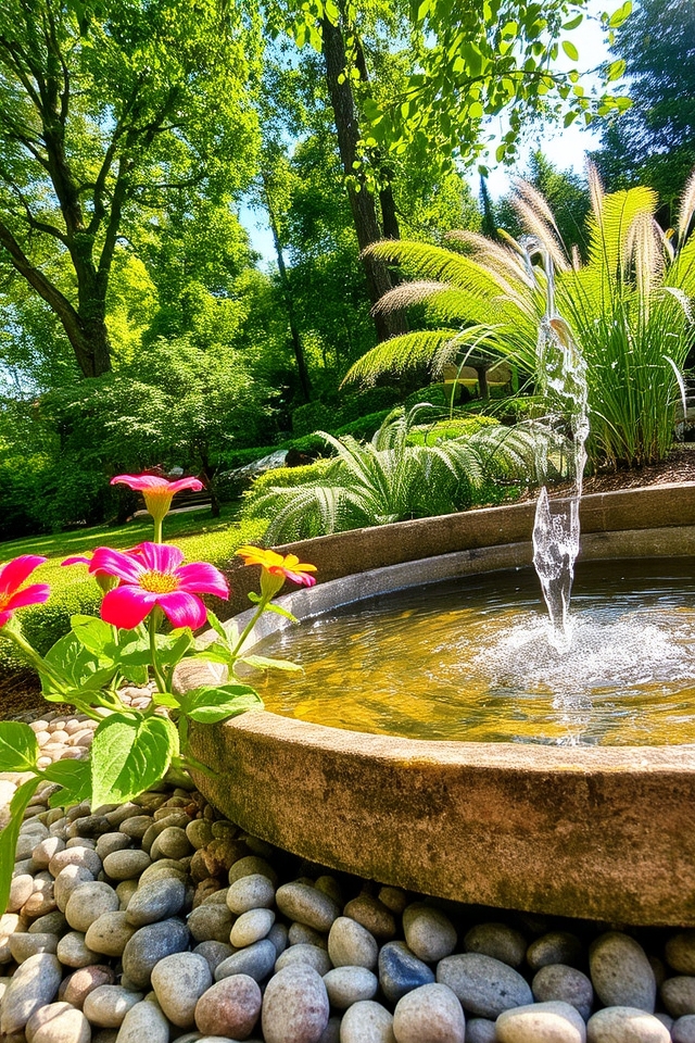 tranquil water garden features