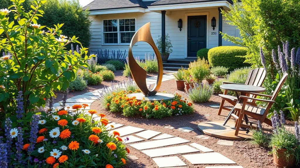 transform garden with sculptures