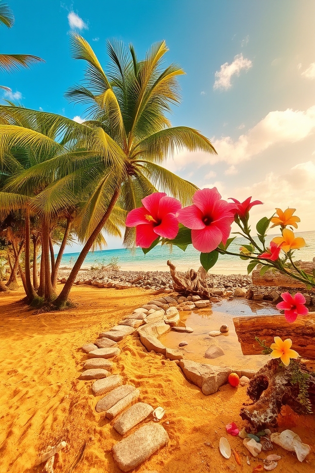 tropical beach paradise layouts