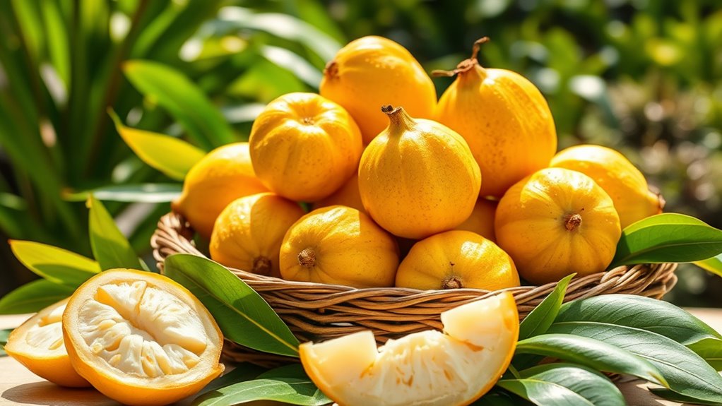 tropical fruit with ornamental beauty