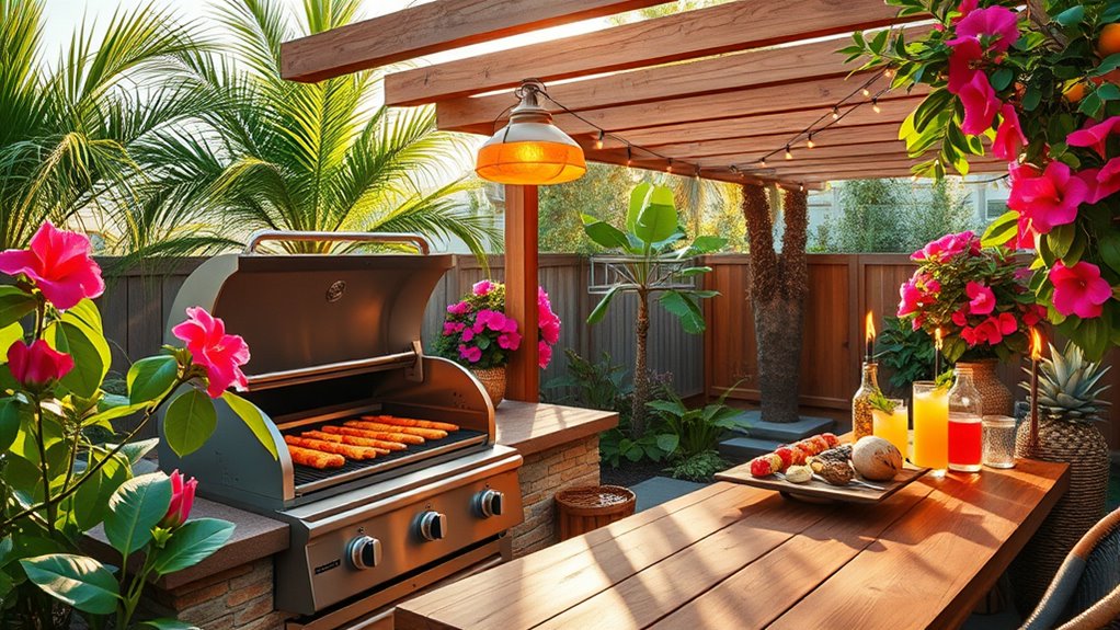 tropical grilling station paradise