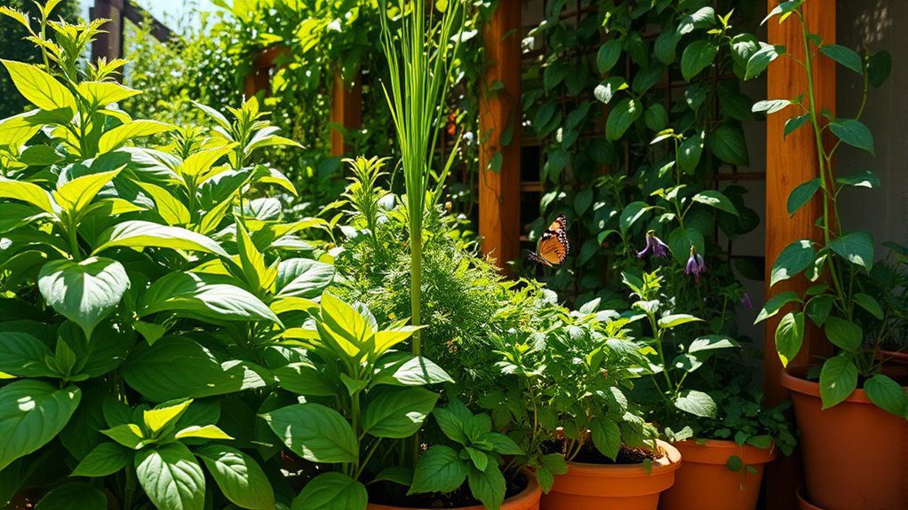 tropical herb garden creation