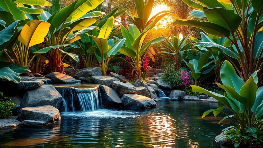 tropical oasis with mangoes