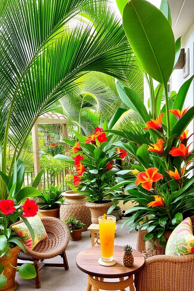 tropical paradise patio vibes