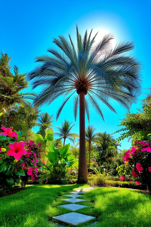 tropical paradise with palms