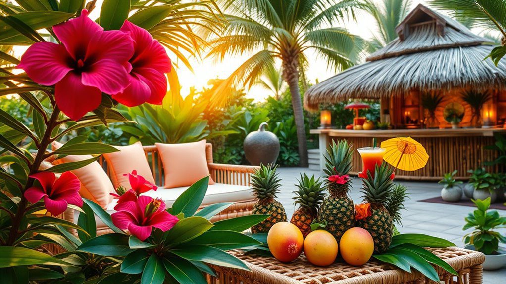 tropical tiki lounge oasis
