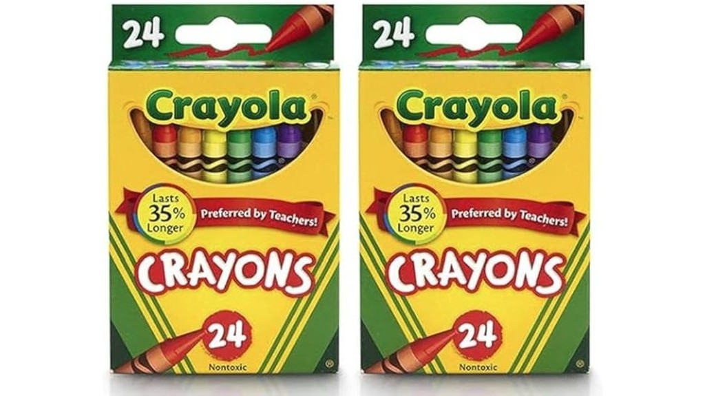 two packs of crayons
