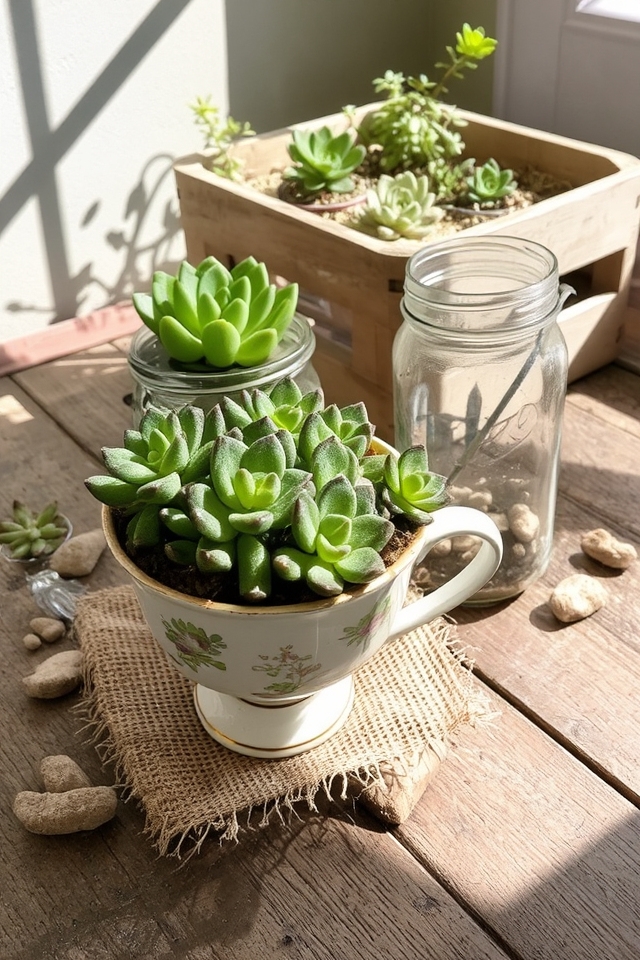 unique succulent container gardens