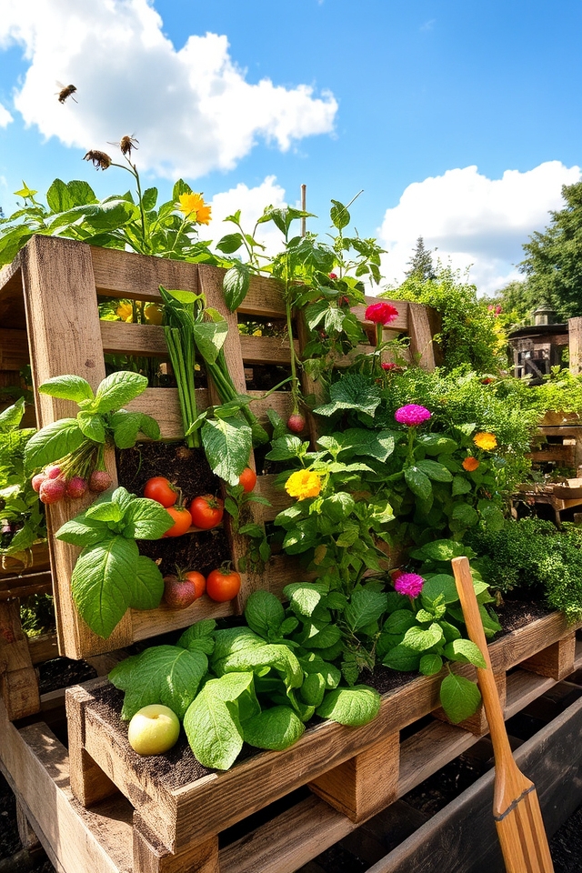 upcycled pallet vegetable gardens