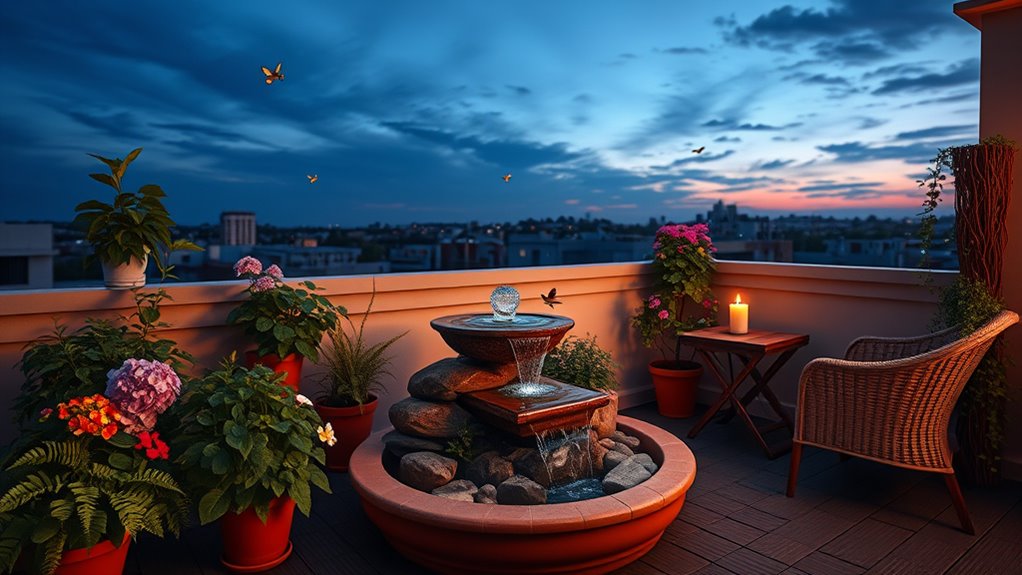 urban rooftop water oasis