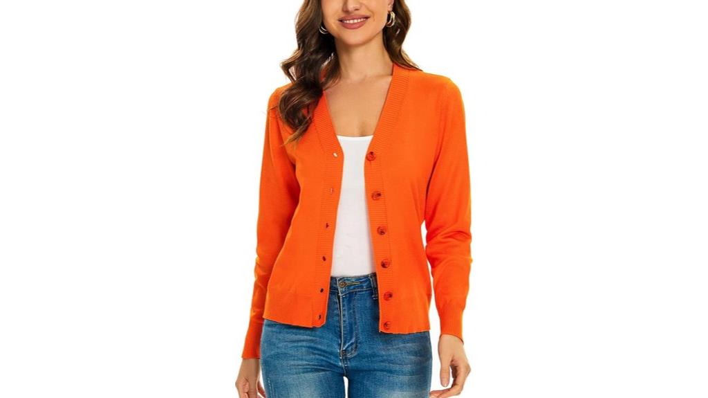 v neck button cardigan