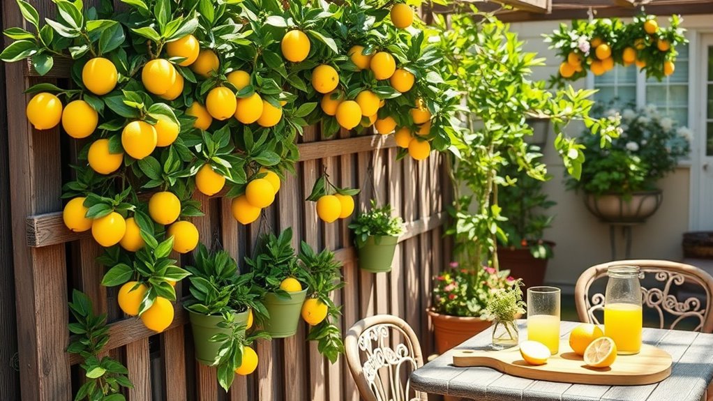 vertical citrus garden display