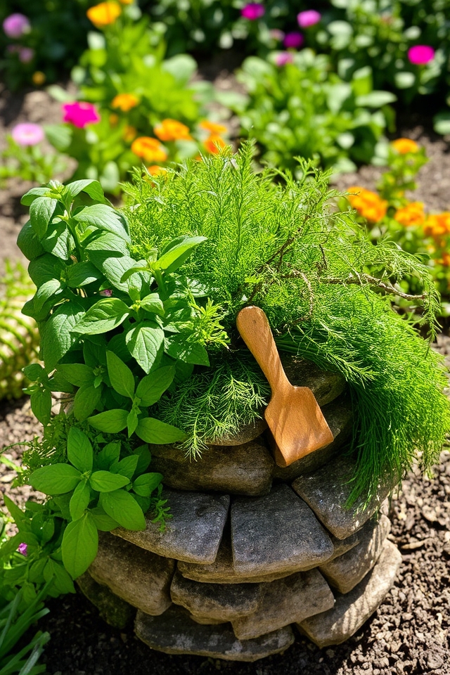 vertical garden herb spiral