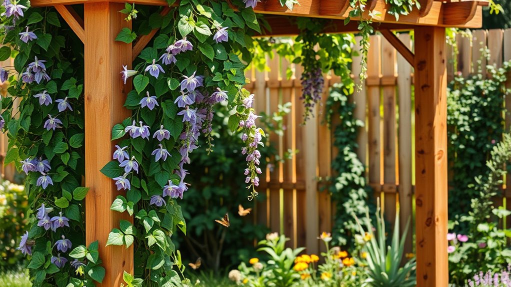 vertical garden with trellis