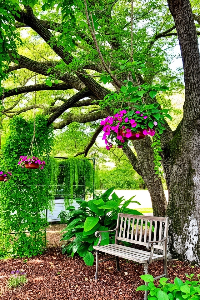vertical gardening beneath trees