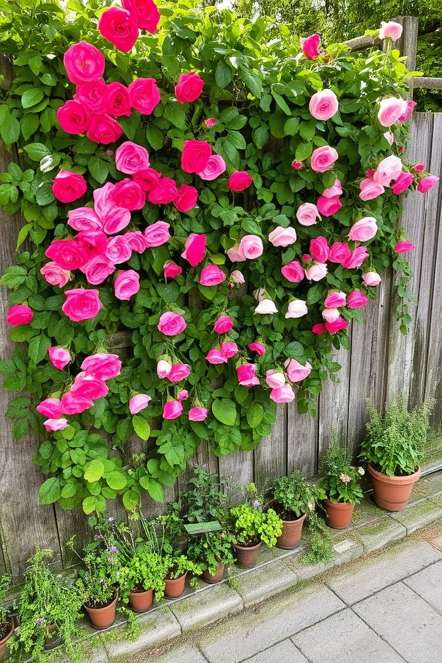 vertical gardening rose walls