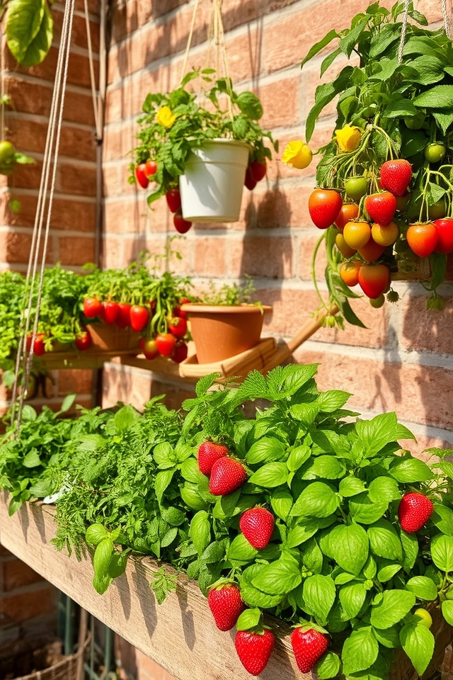 vertical gardening with planters