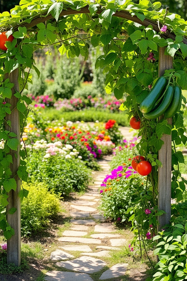 vertical gardening with trellises