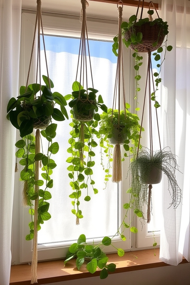 vertical hanging plant arrangements