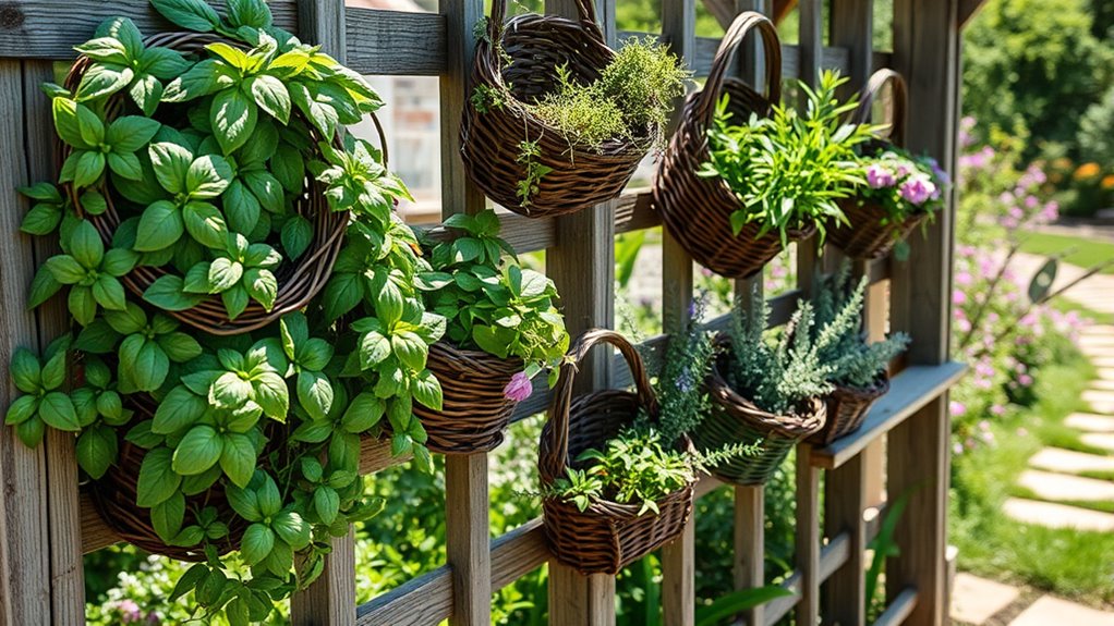 vertical herb garden arrangement