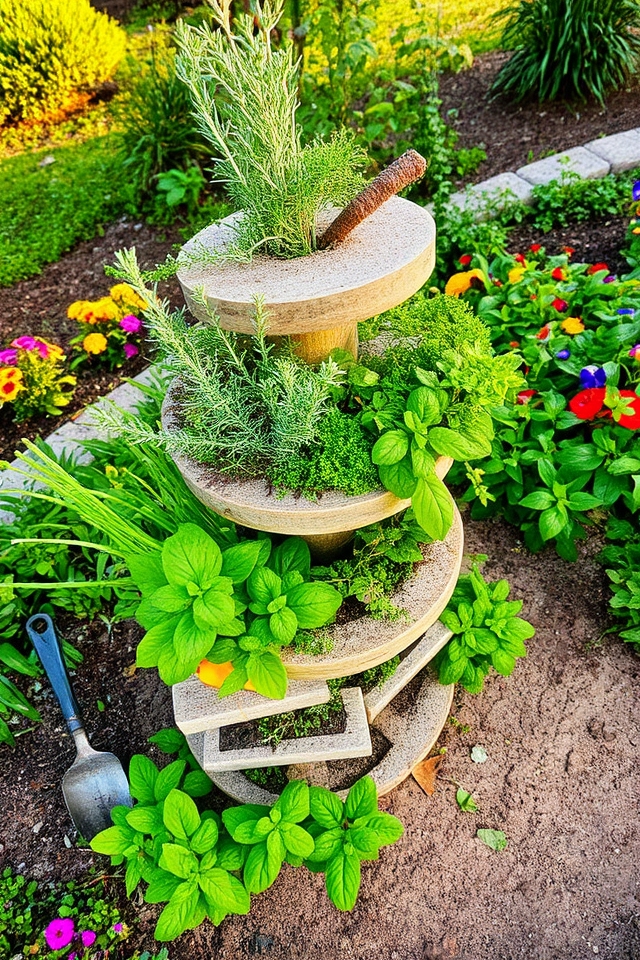 vertical herb garden spiral