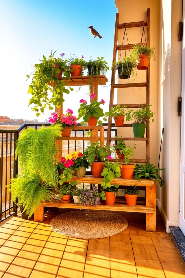 vertical plant shelves design
