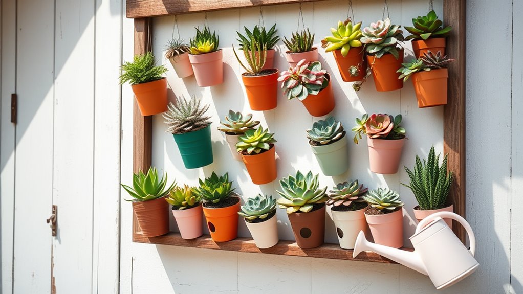 vertical succulent garden art