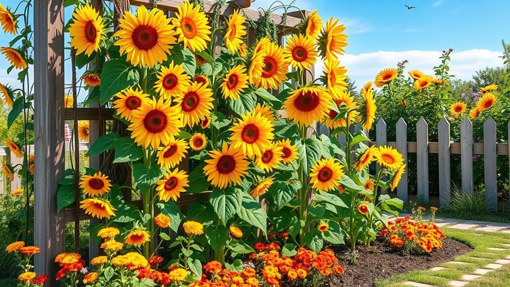 vertical sunflower garden design