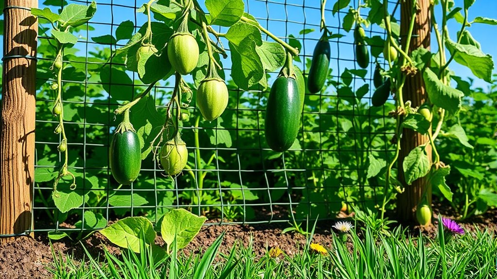 vertical support for vegetables