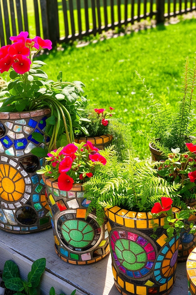 vibrant artistic garden planters