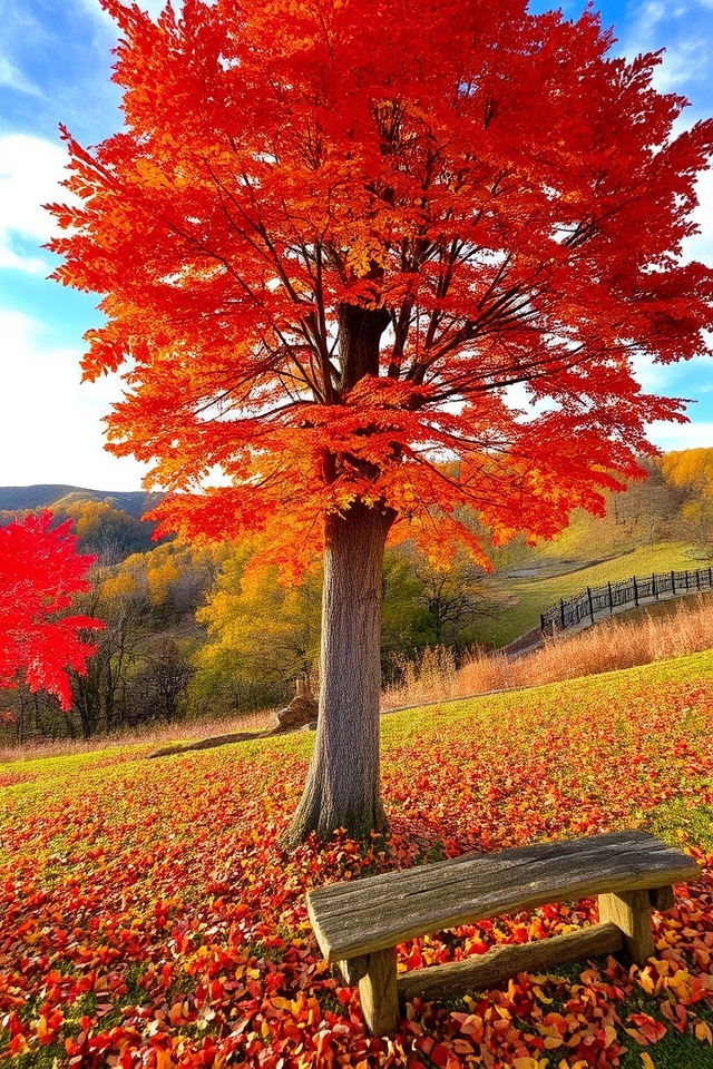 vibrant autumn foliage tree