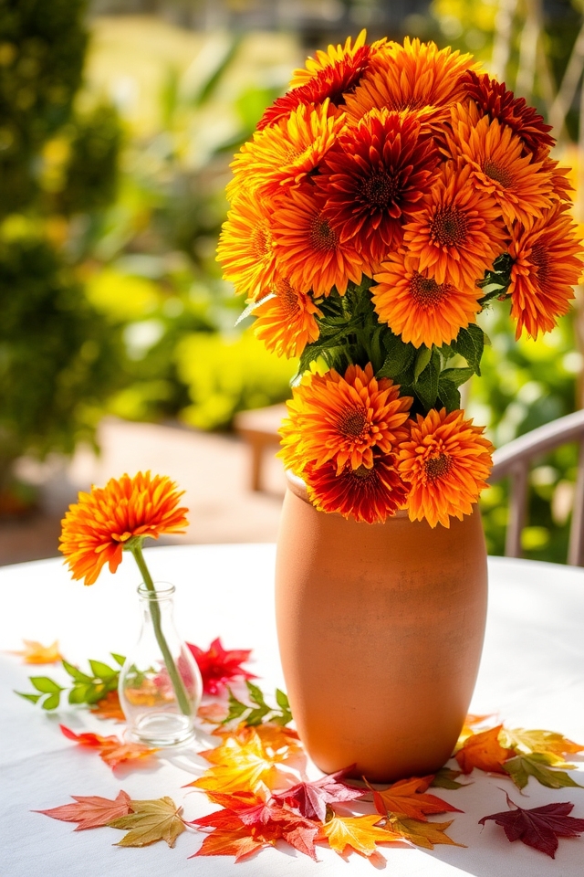 vibrant autumnal container blooms