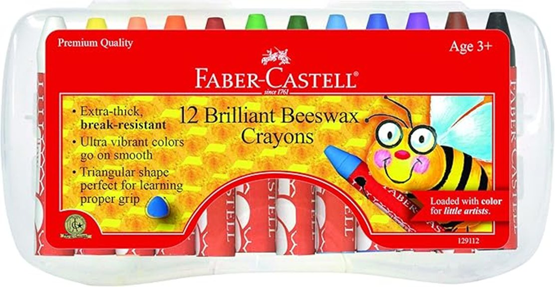 vibrant beeswax crayon set