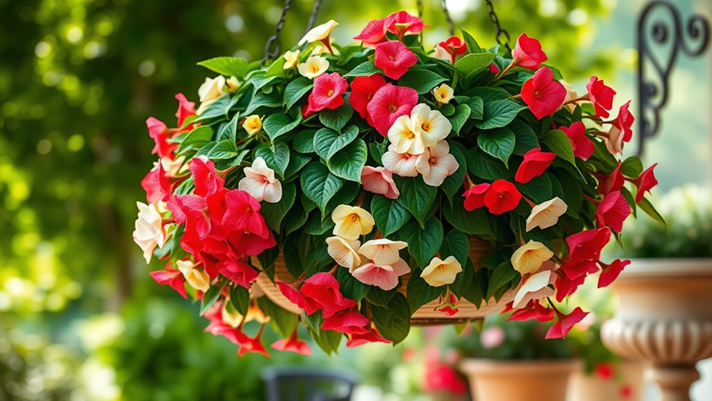 vibrant blooms trailing foliage