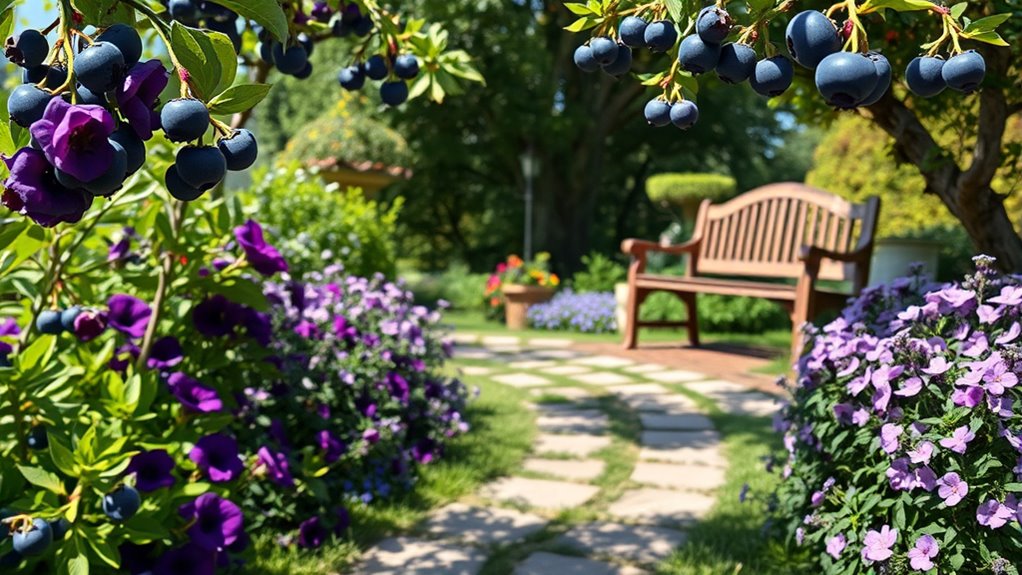 vibrant blueberry garden blossoms
