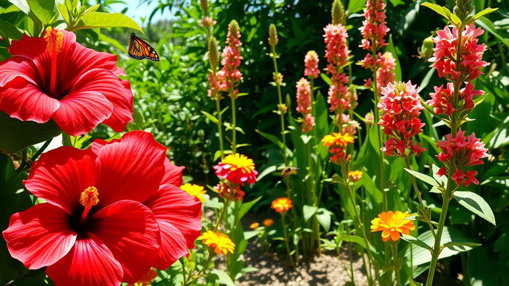 vibrant butterfly pollinator garden