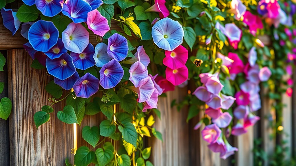 vibrant climbing trumpet blooms