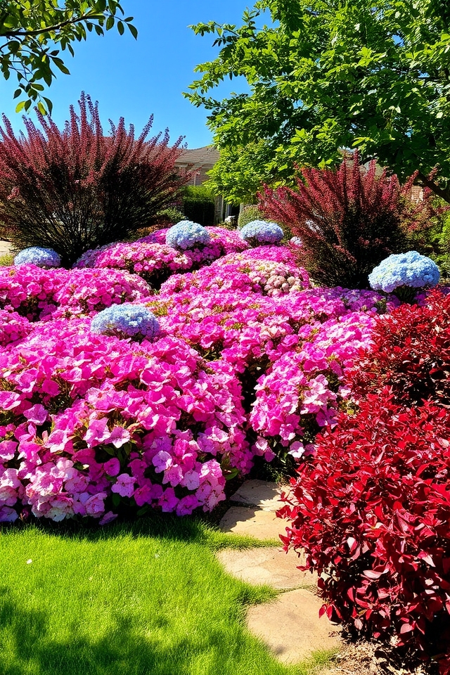 vibrant colorful shrub landscaping