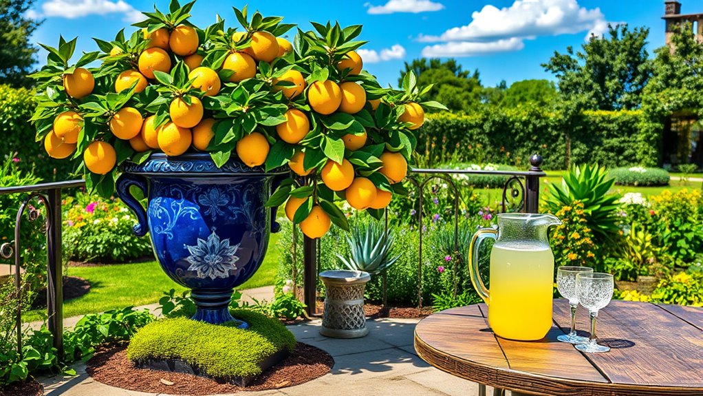 vibrant decorative lemon trees