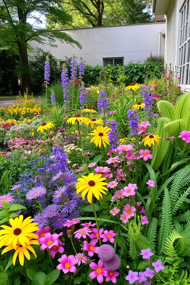 vibrant diverse perennial borders