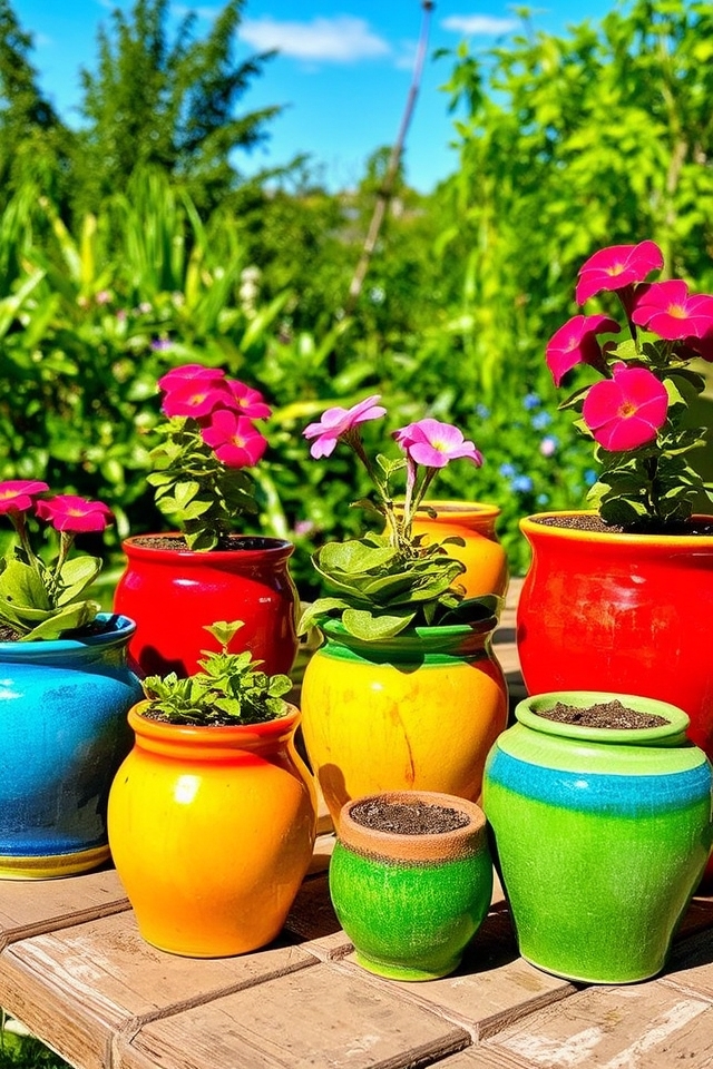 vibrant durable ceramic pots