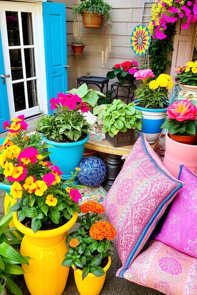 vibrant eclectic outdoor space
