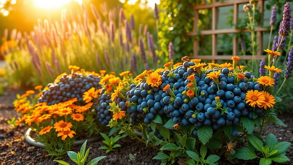 vibrant edible garden contrast