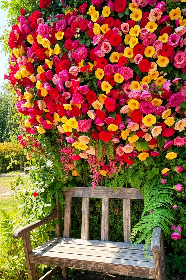 vibrant floral vertical displays