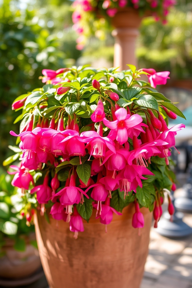 vibrant flowers in shade